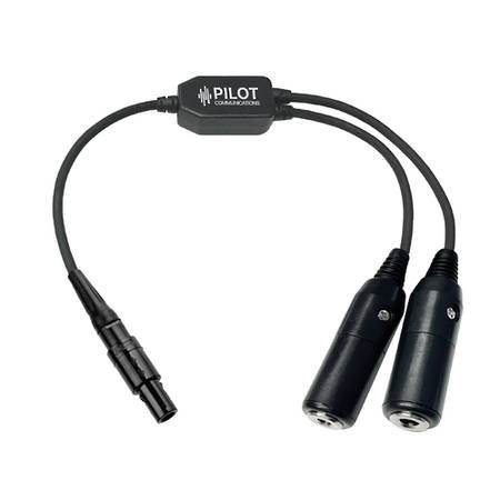 Pilot PA-93  GA Dual Plug to 6 Pin Lemo Adapter  IN STOCK